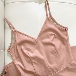 Glamorous V-Neck Sleeveless Pu Dress